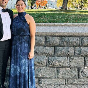 Aqua Formal Floor Length Mixed Blue Dress